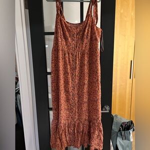 J Crew Plus Size floral print ruffle hem dress, size 20